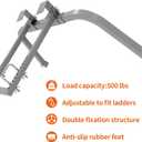 Ladder Stabilizer for Gutter Cleaning Tools and Wall,Heavy Duty Roof Ladder Hooks Steel Extension Ladder stabilizer with Ladder Accessory,Ladder Standoff with Anti-Slip Rubber Feet (Silver Gray)