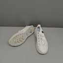 ZGR Womens Low Top Platform Sneakers,White Canvas Sneakers,Casual Platform Tennis Shoes, Size 10