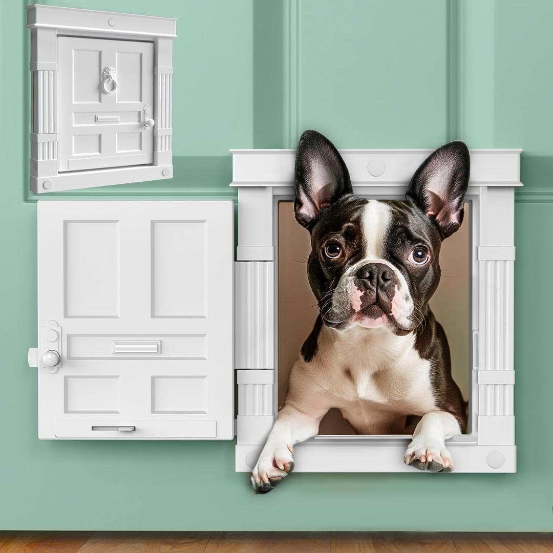 Beacon Hill Interior Dog Door - Durable Indoor Dog Door for Small Dogs, No Flaps, Stylish and Easy DIY Pet Door, Spacious Large Door for Dogs Up to 25 lbs