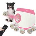 SOCO Automatic Ball Launcher for Dogs Large- 3 Distance Settings (40/60/80FT) w/Remote Control | 2.5" ETPU Tennis Balls | Indoor/Outdoor Dog Toy | 6 Balls & Quick Charge Included