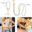Crystal Phone Strap Crossbody and Wrist Lanyard, Anti Theft Layered & Wrist Strap Cell Phone Neck for Women