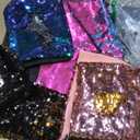 MOCOFO 4 Pack Glitter Sequins Pillow 16X16'' Decorative Pillow Cover Sequin Pillowcase Magic for Party Sofa Couch Car