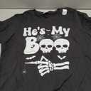 He's My Boo Skeleton Couples Matching Couple Halloween T-Shirt (Large, Black)