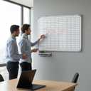 Lined Whiteboard Blank Grid Aluminum Frame Dry Erase Board Reusable Wall Mounted Board for Scheduling, to Do Lists Weekly Planning Home Work(24 x 18 Inch,Whiteboard with Grid)