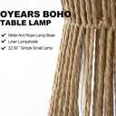 OYEARS 22.5" Table Lamps for Living Room,Boho Lamps Set of 2 for Bedrooms, Bedside Lamp for Nightstands, Rattan Lamp, Farmhouse Table Lamp for Room Decor, End Table, Retro, BrownNot Include Bulbs