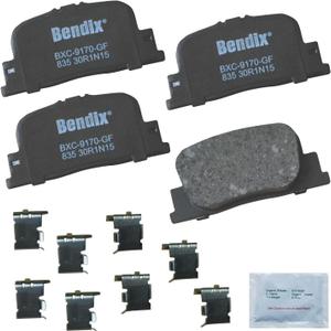 Bendix Priority1 CFC835 Ceramic Rear Brake Pads for Lexus ES300 2001-2000, Scion tC 2010-2005, Toyota Camry 2001-2000
