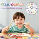 AIRUIFU Wall Clock for Kids Learning to Tell Time, 12 Inch Silent Analog Clock for Kids Room Decor/Bedroom/Classroom/Playroom, Colorful Teaching Clock Helps Kids Easier to Tell Time