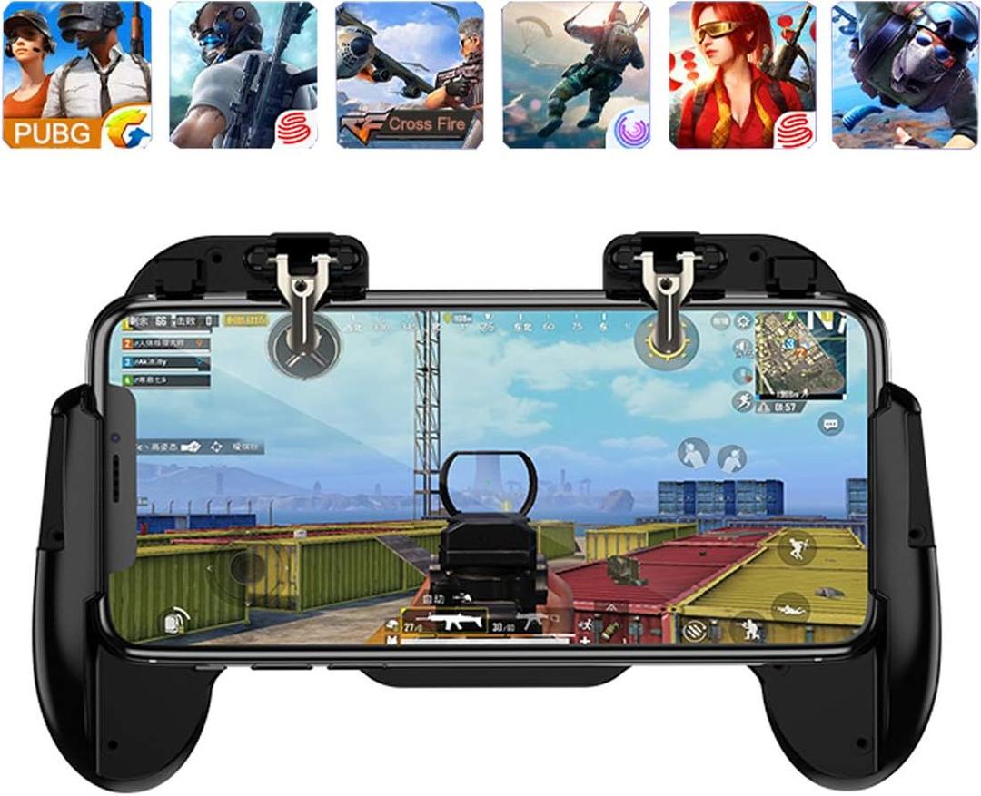 Mobile Phone PUBG Game Controller L1R1 Shoot and Aim Trigger Joystick Ergonomic Gamepad for PUBG Mobile/Knives Out,Phone Gaming Controller for 4.7''- 7.0'' Android & iOS (H6)