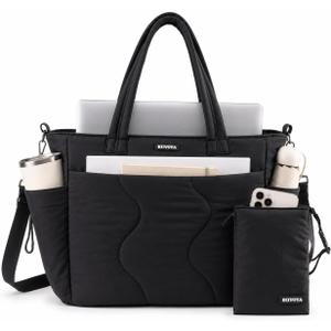 Nylon Puffer Tote Bag for Women, Puffy Work Nurse Teacher Tote Bag, Quilted Shoulder Bag for Travel, Gym, Gifts