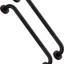 2 Pack 20 Inch Bronze Shower Grab Bar Matte Black, Munzong Antique Brass Bathroom Grab Bar w/Anti-Slip Knurled Grip, Bathroom Balance Bar, Safety Handrail Support, Injury Elderly Senior Assist Handle