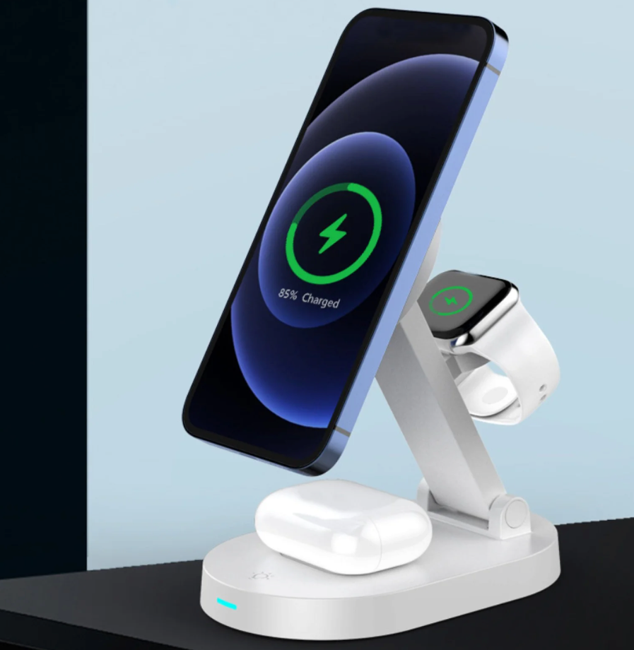 3 in 1 Charging Station Compatible with Magsafe Charger Wireless Charging Station for iPhone 16 15 14 13 12 Series Wireless Charger Stand for AirPods Wireless Charging Stand for iWatch Series