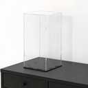 Acrylic Display Case for Red Wine Bottle and Dolls, Versatile Clear Acrylic Display Box with Black Base for Showcase and Displaying, 5x5x14-inch