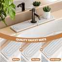 Faucet Mat for Kitchen Sink,Super Absorbent Diatomite faucet mat, Quick Drying Stone Sink Tray, Faucet Splash Guard for Kitchen,Bathroom Counter (White, 15.8"4")