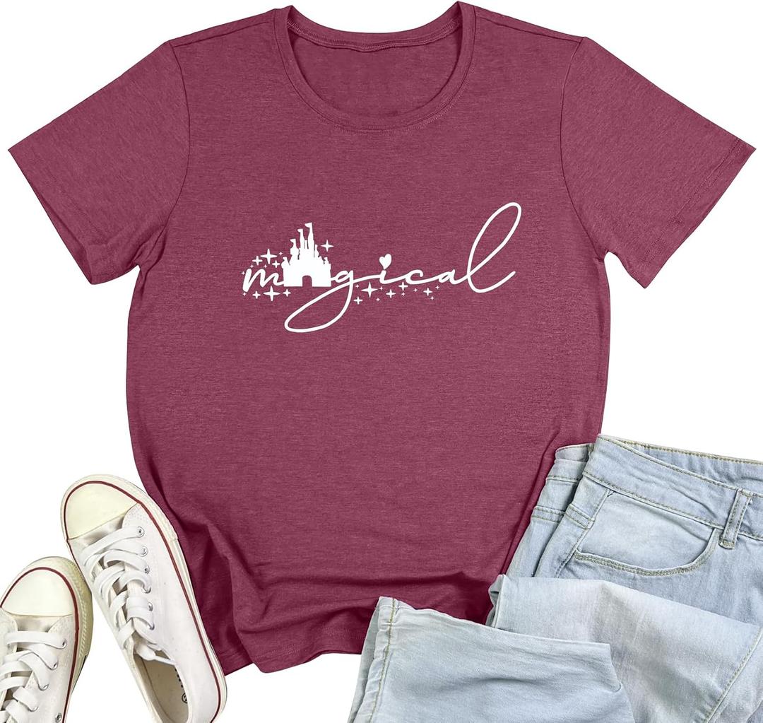 MAXTREE Women Cute Graphic Tees Summer Tee Shirts (L)