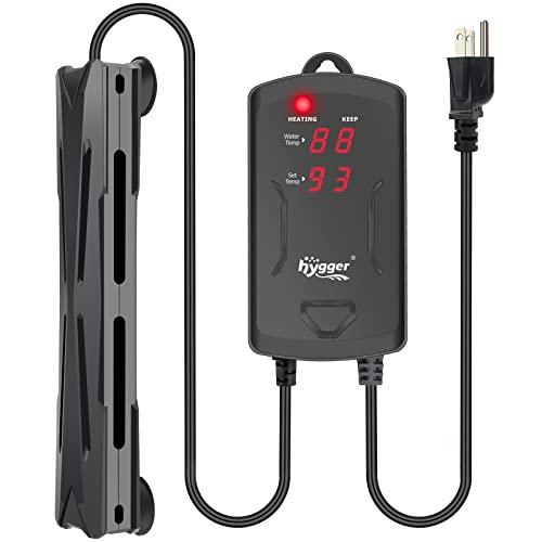 hygger 40-75 Gallon Aquarium Heater with LED Display Controller, Quartz Submersible Fish Tank Heater 300W for Saltwater Freshwater