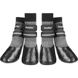 BINGPET Dog Socks for Hardwood Floors,Outdoor Anti Slip Waterproof Paw Protector,Dog Boots for Hot Pavement for All Season Grip Socks Prevent Licking for Small Medium Large Old Dogs