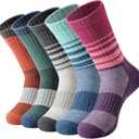 Clothirily Wool Socks for Women, Thermal Warm Womens Merino Wool Hiking Socks, Cozy Cabin Winter Boot Socks for Women (Multicolor A, 5 Pairs)