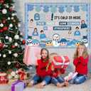 2 x Pajean Winter Bulletin Board Set Wonderland Classroom Decorations - Holiday Theme Sign Wall Cutouts Art for Office Festive Decor(Blue Winter)