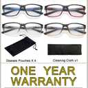 Reading Glasses for Men 4-Pack Stylish Computer Readers with Spring Hinges, Anti Glare/Eye Strain Filter UV Ray Blue Light Blocking Two-Tone Reader Eyeglasses,+1.25 Magnification Strength