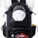 Lacrosse Bag Extra Large Lacrosse Backpack with Tow Stick Holder (XXL-Black)