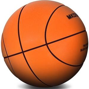 MKOBAT Silent Basketball Size 7 (29.5"), Soft Foam Indoor Basketball for Quiet Dribbling and Training, Grooved Airless Pro PU Foam Ball, Soundless Indoor Activities