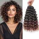Gogo Curl Crochet Hair 10 Inch, Pre Looped Boho Curly Crochet Hair for Black Women, Water Wave Synthetic Braiding Hair, Lightweight, Natural Look, Easy Install (8 Packs,1B/30)