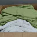 Electric Heated Blanket 72"x84" Full Size Flannel & Sherpa - 4 Heat Settings & 10H Auto Shut Off for Safe Overnight Use, Fast Heating, Machine Washable for Bed, Couch, Office - Green