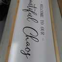 Welcome To Our Beautiful Chaos Sign: Framed Wood Wall Decor 32x12 Inch, Rustic Farmhouse Hanging Art for Living Room, Entryway, Bedroom