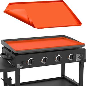 36" Silicone Griddle Mat for Blackstone 36 Inch Grill, Heavy Duty Food Grade Silicone Griddle Cover, Protect Your Grill from Dirt & Rust All Year Round, Orange 