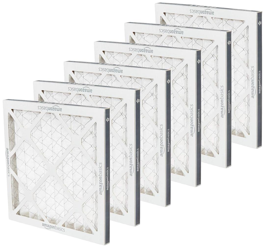 Amazon Basics MERV 5 AC Furnace Air Filter, 12x12x1 inches, 6-Pack (Actual size: 11.75" x 11.75" x 0.75")