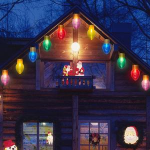16Ft Jumbo LED Multicolor Christmas String Lights Outdoor with 10 C7 Clear Jumbo Multicolor Bulb, Connectable Hanging Christmas Lights for Indoor Outdoor Porch Patio Eave Xmas Trees Roof Decorations 16Ft Jumbo LED Multicolor Christmas String Lights Outdoor with 10 C7 Clear Jumbo Multicolor Bulb, Connectable Hanging Christmas Lights for Indoor Outdoor Porch Patio Eave Xmas Trees Roof Decorations
