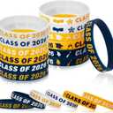 Skylety 72 Pieces Class of 2026 Wristbands Colorful Rubber Bracelets for Graduation Silicone Wristbands Present for Students Teachers 2026 Graduation Party Supplies, 3 Styles(Blue, Gold, White)