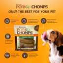 Pork Chomps Roasted Pork Skin Dog Chews, 6 Inch Rib Shapes, 10 Count, Pack of 1 - Long-Lasting Treats for Dogs - High Protein, Rawhide-Free, Low Fat, Healthy & Delicious Chews
