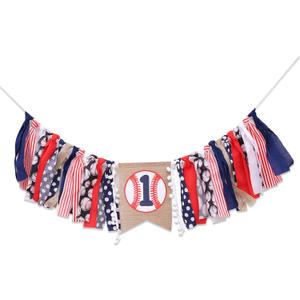 Baseball 1st Birthday Highchair Banner Boy - Boy's 1st Birthday Decorations, Cake Smash Outfit, High Chair Banner