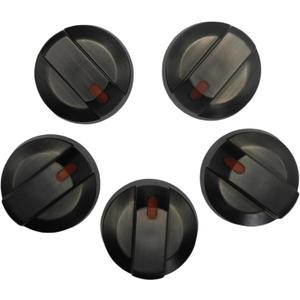 DG64-00473B Stove Knobs Black Stainless Steel for Samsung Gas Stove knobs with Samsung Range Oven NX58K7850SG NX58M6850SG NX58J7750SG NX58J5600SG 5 Pack