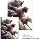 3 x HEIWPMGY Jesus Canvas Painting Jesus Saves The Lost Lambs Wall Art Christian Inspirational Savior God Gift Christian Poster Painting Prints Modern Home Decoration (12x16x2 Unframed)