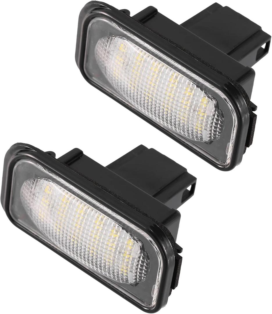 X AUTOHAUX 2pcs LED License Plate Light Car Number Lamp Replacement White Light for Mercedes-Benz C320 2001-2005 C350 2006-2007 C230 2003-2007 C280 2006-2007