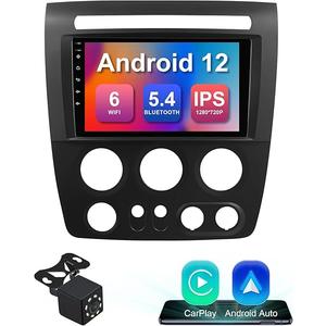 2+32G 9-inch Android 12 Car Stereo for Hummer H3 2005-2010 IPS Touchscreen Screen Car Radio with Carplay & Android Auto Support Backup Camera GPS FM Navi BT SWC