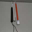 Rotating Head Folding Blind Cane Walking Stick with Red Reflective Tape for The Blind and Visually Impaired People,43 inch Collapsible Non-Slip Aluminum Cane