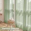 MIULEE Sage Green Sheer Curtains 96 Inches Long, 4 Panels Set, Light Filtering Rod Pocket Voile Drapes Window Treatments, Semi Transparent Airy Fabric for Bedroom and Living Room, 42 x 96 Inches