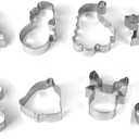Christmas Cookie Cutters, 8 Piece Holiday Stainless Steel Biscuit Shapes for Baking - Snowman,Christmas Tree,Gingerbread Man,Candy Cane,Snowflake,Santa Face,Christmas Bell, Reindeer Mold
