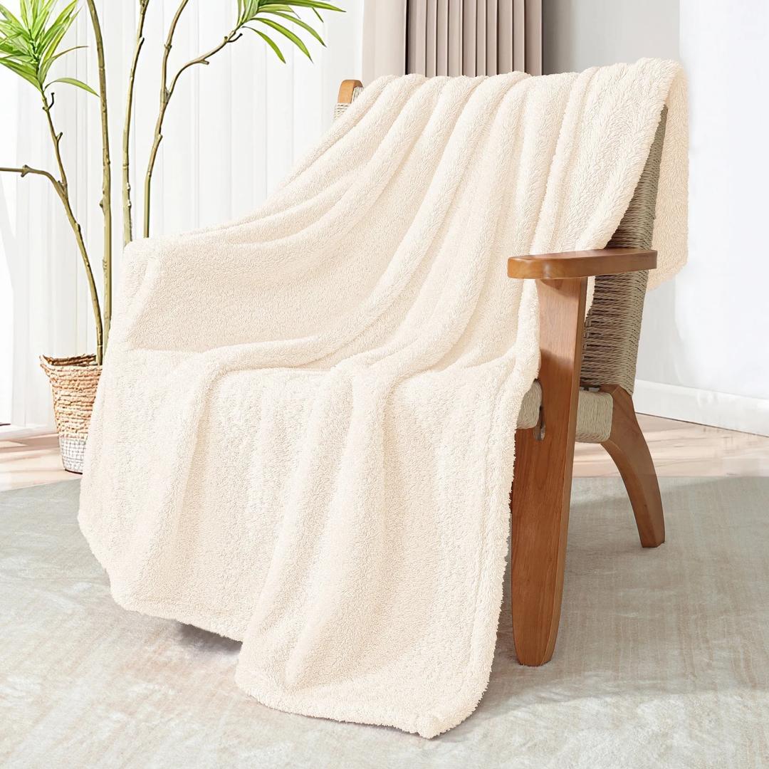 Beige Blanket, Kind Size 104 x 90 inch