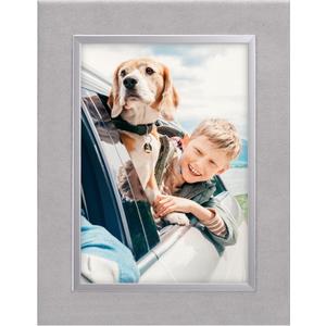Malden International Designs 5x7 Gray Suede Picture Frame Quality PS Moulding Silver