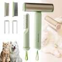 3-in-1 Pet Grooming Brush for Dogs & Cats | Deshedding & Dematting Comb with Built-in Lint Roller | Use with Our Sticky Hair Remover for Complete Fur Care (Green)