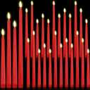 24 Pcs Flameless LED Taper Candles Battery Operated Candles 8.58'', 9.69'', 10.98'', 12.91'', 12.8'' Flameless Candlesticks Flickering for Halloween Christmas Church Wedding(Red)