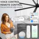 Minislak 96" Industrial & Commercial HVLS 7 Black Aluminum Blades Ceiling Fan with Light and Compatible Alexa,High CFM Brushless Motor,6-Speed,Indoor Outdoor Ceiling Fan for Patio,Garage,Shop,Library