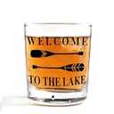 Nogrit Lake House Decor Whiskey Glasses 10 Oz, Welcome To The Lake, Beach Wine Glasses, Old Fashioned Rocks Glasses Lake Tequila Gifts For Women Men