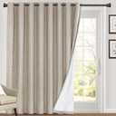 PrinceDeco 100% Blackout Curtains Linen Blackout Curtains 108 Inches Long Room Divider Curtains for Bedroom/Living Room Patio Curtains Thermal Insulated with White Liner,W100 X L108,Stone