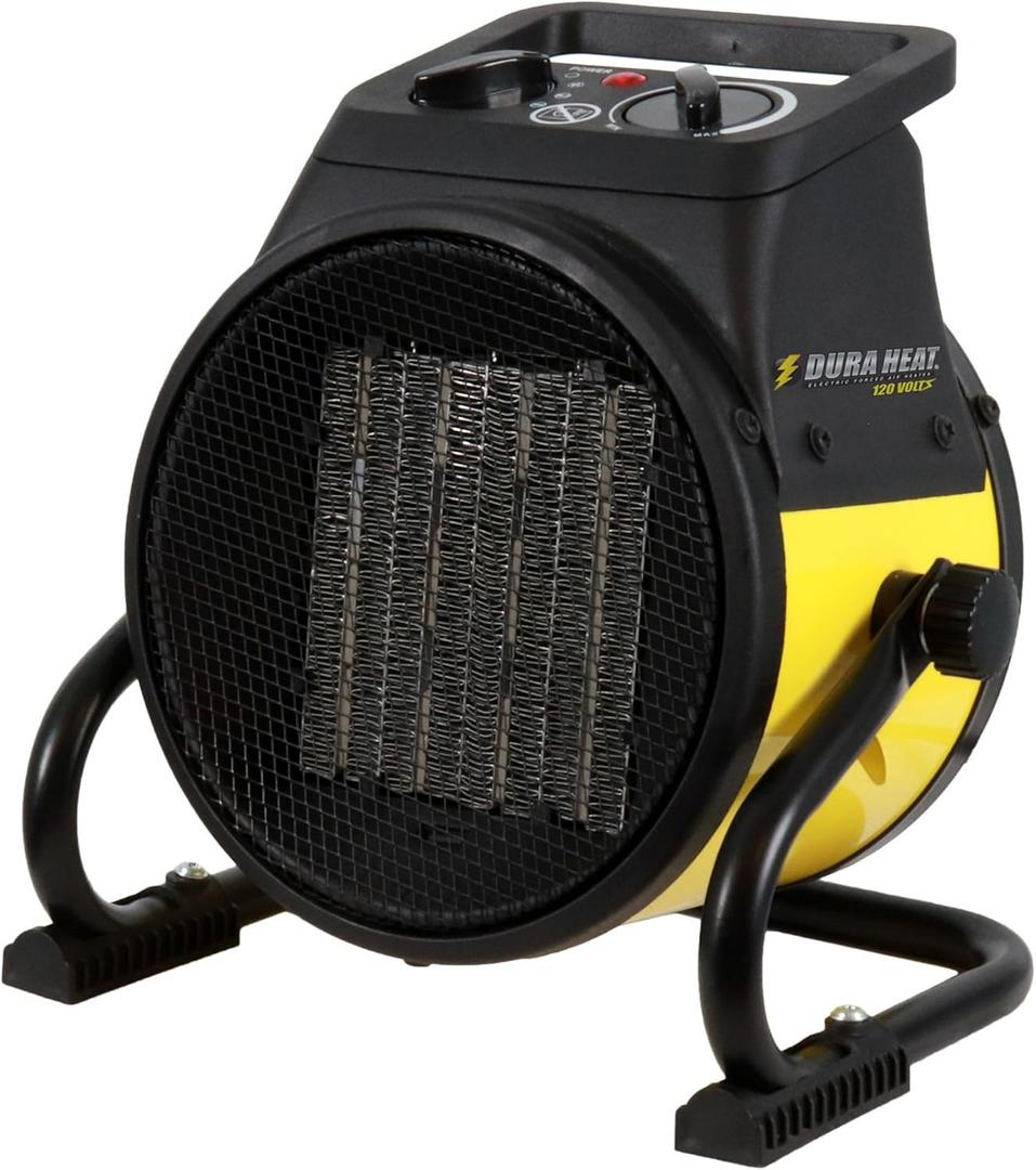 Dura Heat EUH1465 Electric Forced Air Heater with Pivoting Base 5,120 BTU, Yellow (8.5" Height)