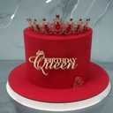 10 x Happy Queen Cake Topper,Acrylic Queen Birthday Cake Decoration for Women Queen Birthday Decorations Cake Decoration Party Supplies